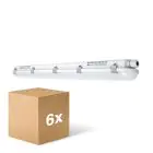 Multipack 6x Ledvance LED Waterproof Batten Damp Proof Value 40W 4800lm - 840 Cool White | 120cm 